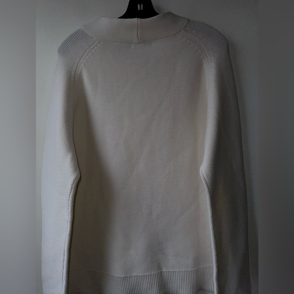 New Kinross Nochi Garter Stitch Pullover Funnel Off-White Cowl Neck Sweater - Picture 12 of 12